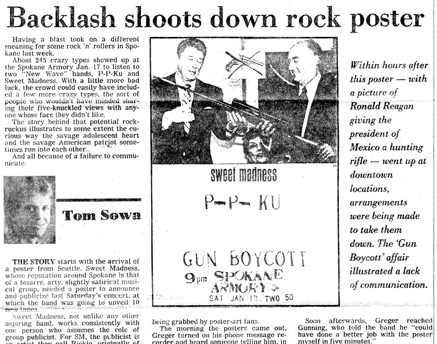 A newspaper article about the backlash to the poster for our show.