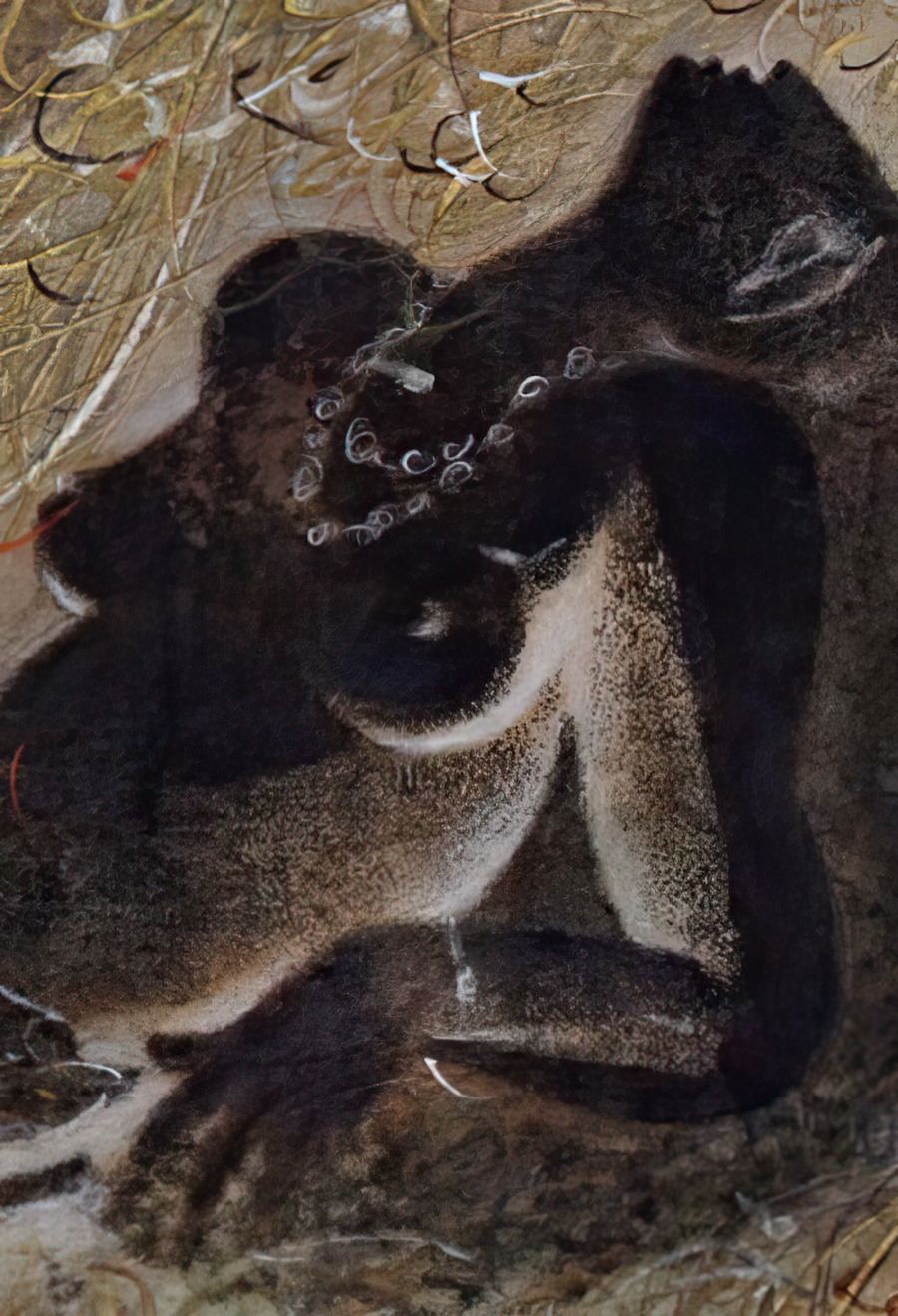 Detail of a woman in ecstasy.