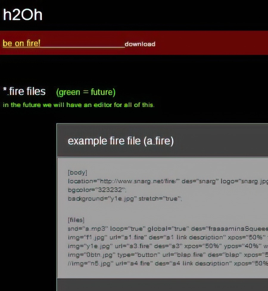 The download webpage for the h2Oh browser.