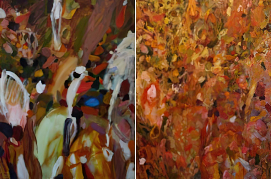 Different sittings of an oil over acrylic painting.