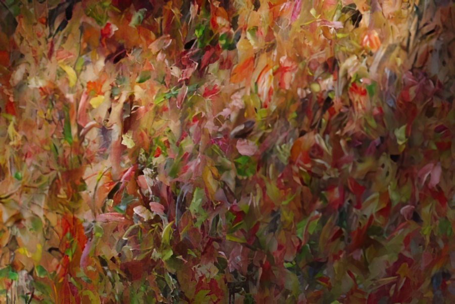 An oil over acrylic painting.