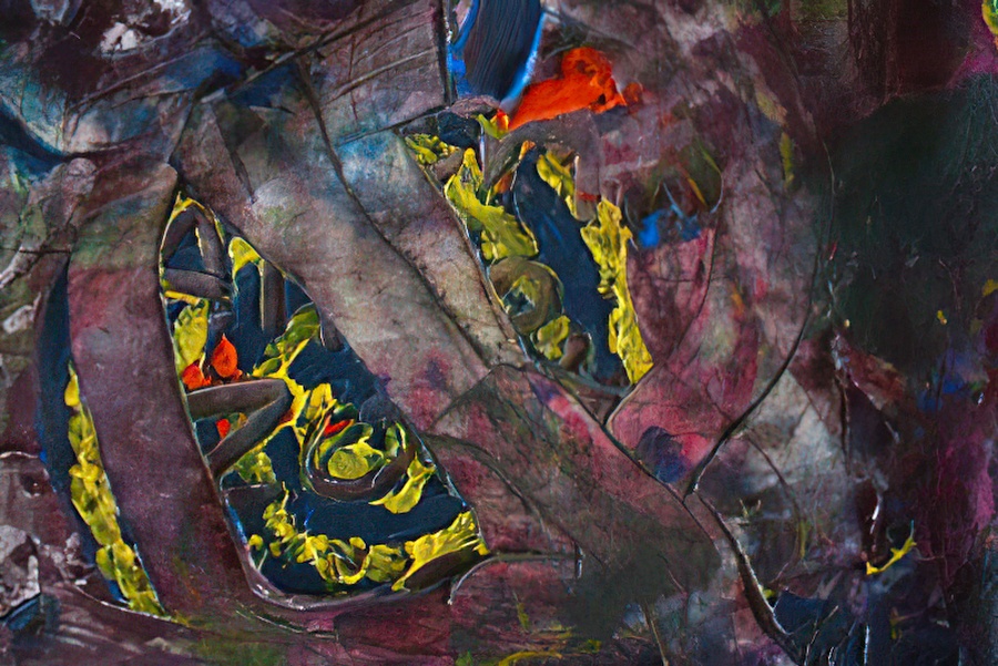 A detail of the student painting.